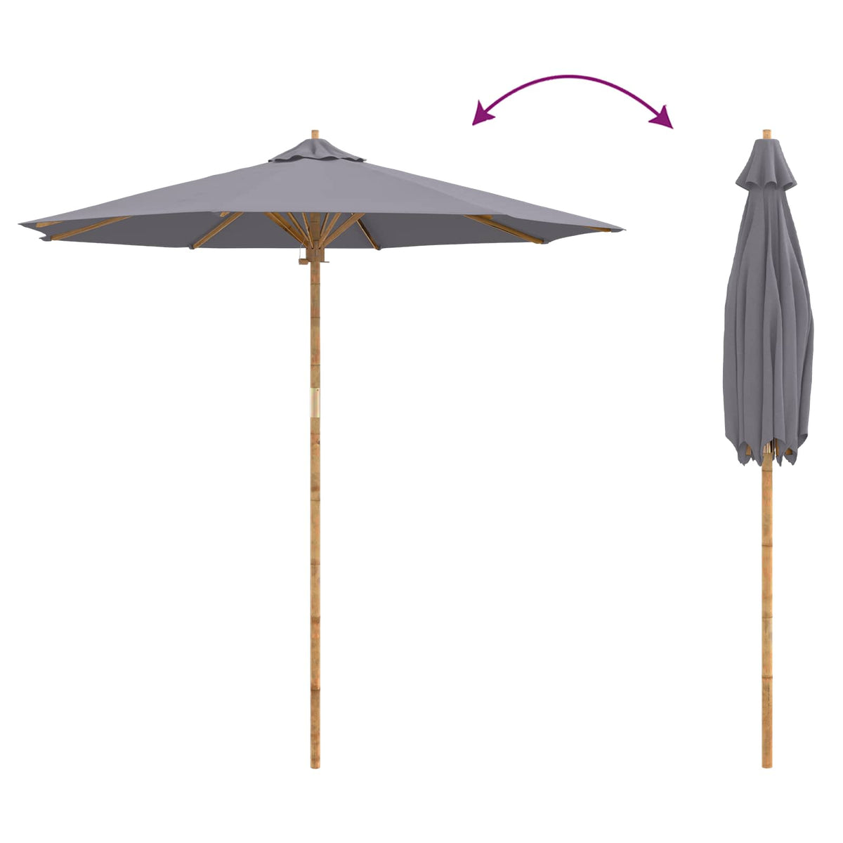 Puutarhavarjo Tumma harmaa Ø 270 x 260 cm Bambu