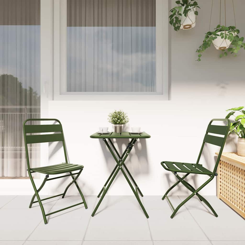 Puutarhan kokoontaitettava tuoli 2 pcs Vihreä 42 x 52 x 82 cm