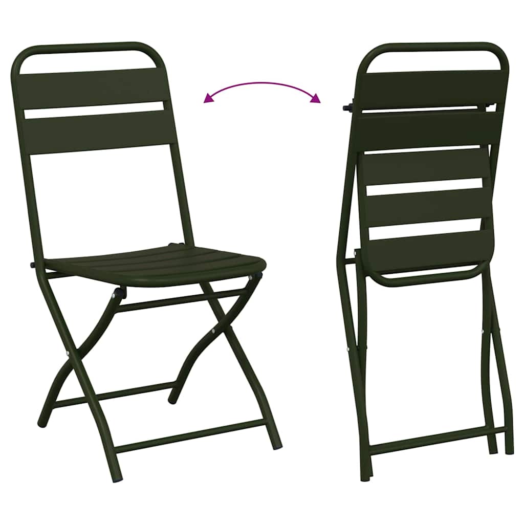 Puutarhan kokoontaitettava tuoli 2 pcs Vihreä 42 x 52 x 82 cm