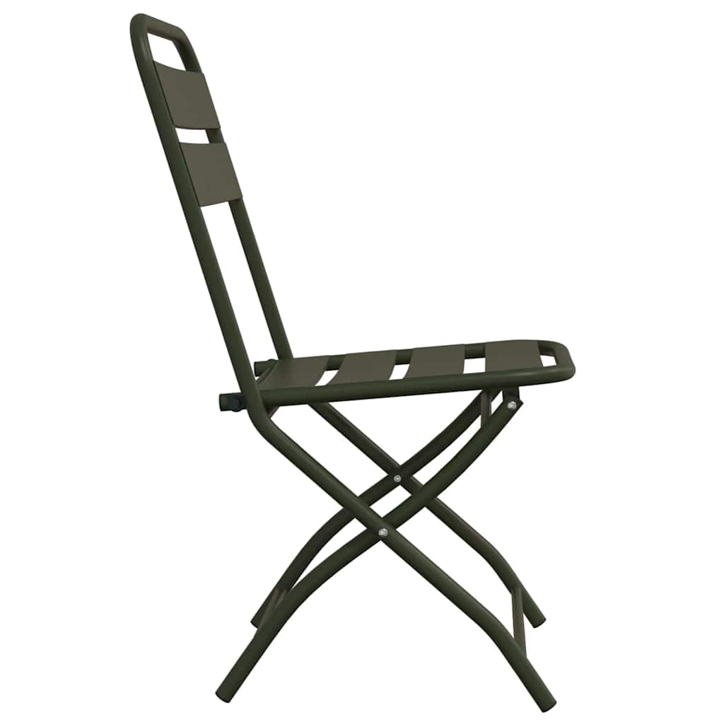 Puutarhan kokoontaitettava tuoli 2 pcs Vihreä 42 x 52 x 82 cm