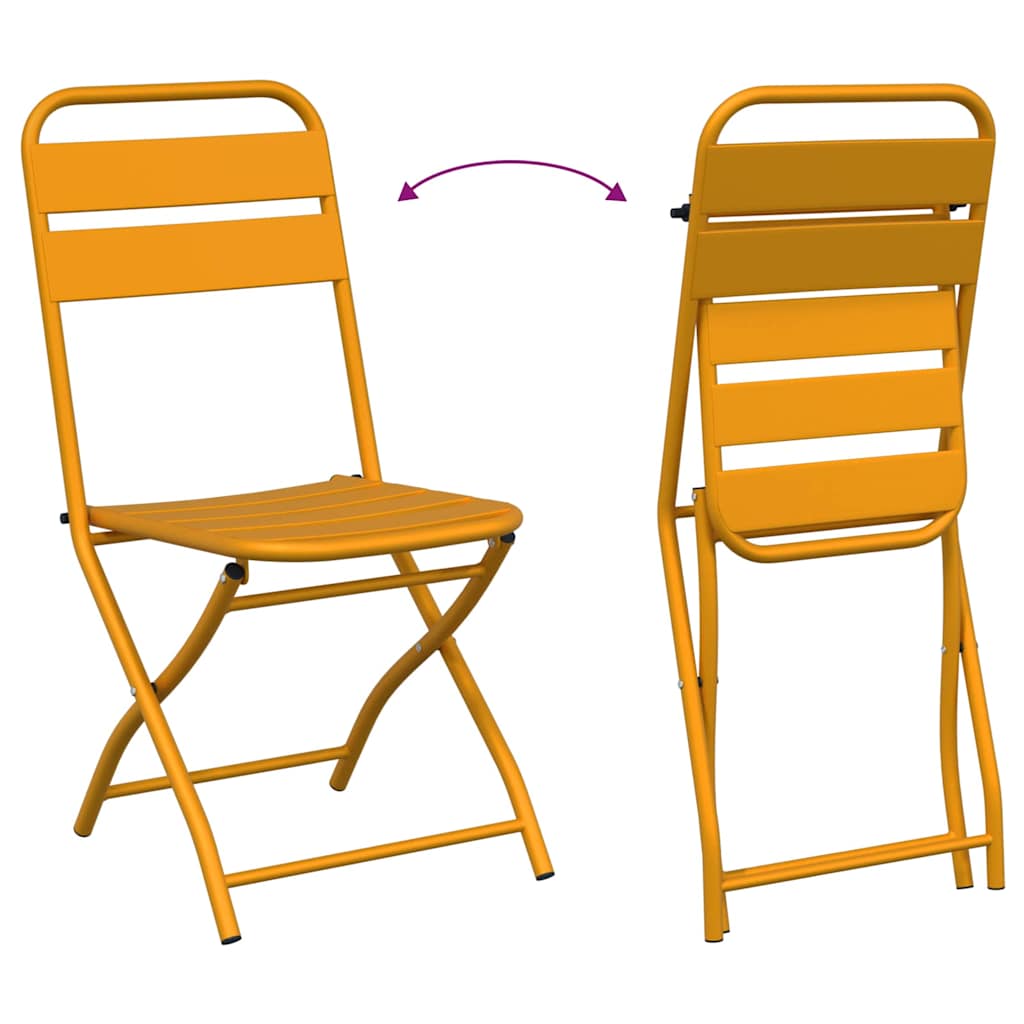Puutarhan kokoontaitettava tuoli 2 pcs Sinapinkeltainen