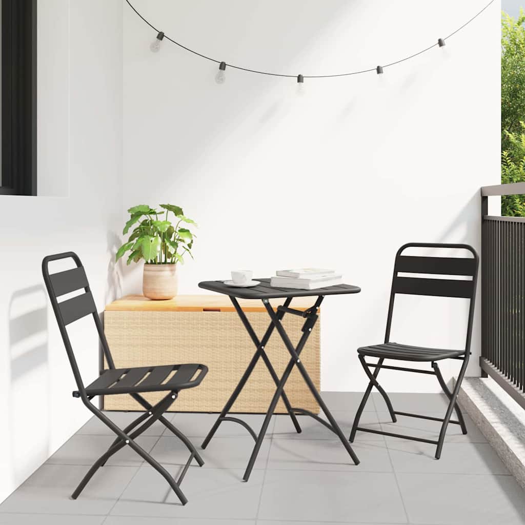 Puutarhan kokoontaitettava tuoli 2 pcs Antrasiitti