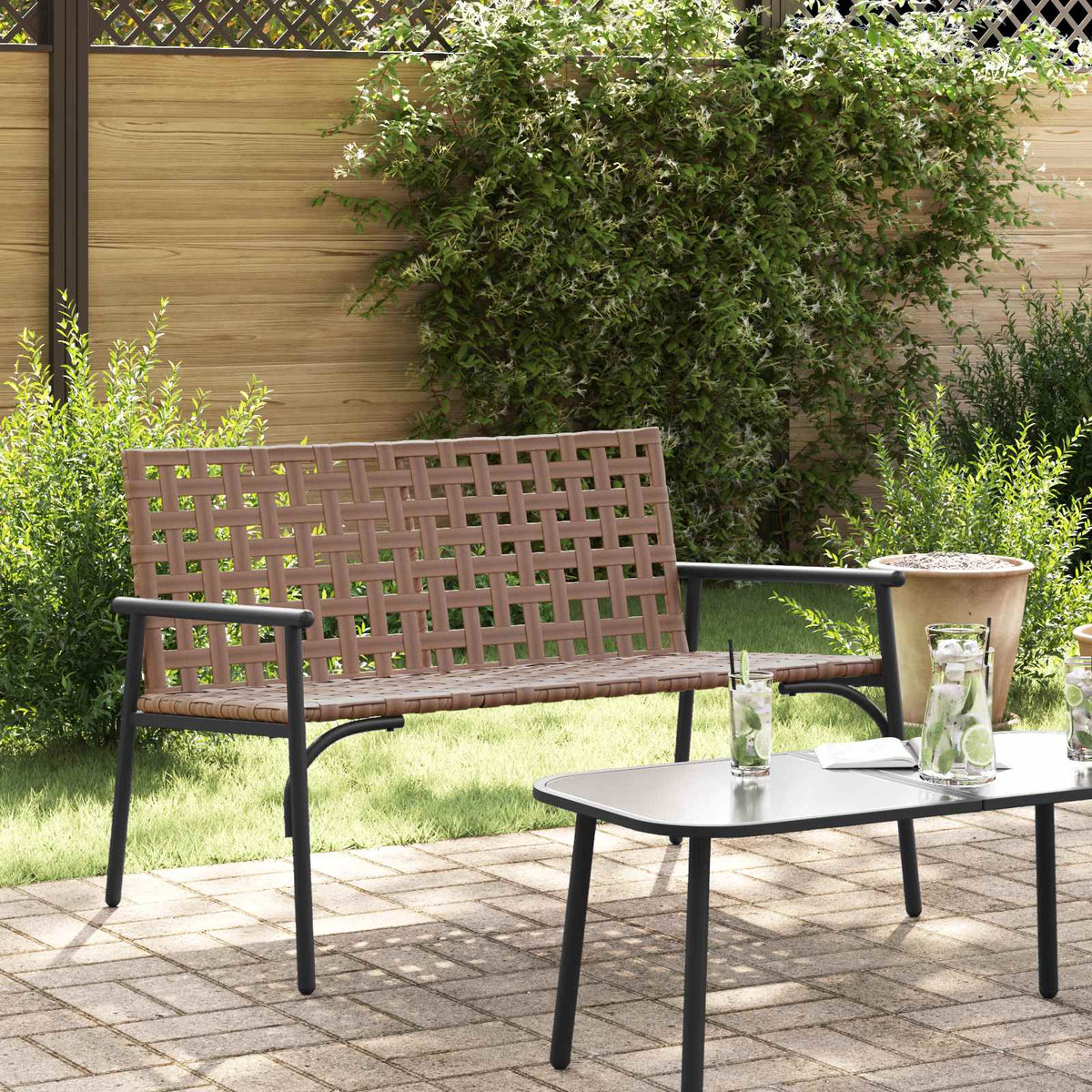 Puutarhan Tuoli Ruskea 110,5 x 79 x 75,5 cm polyrottinki