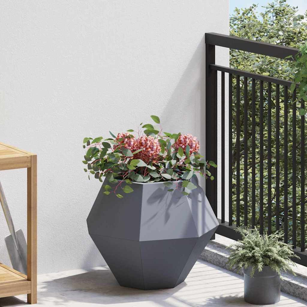 Kukkalaatikko 2 pcs Antrasiitti 50 x 50 x 40 cm Teräs