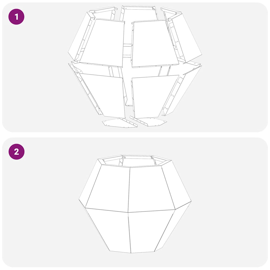 Kukkalaatikko 2 pcs Hopea 50 x 50 x 40 cm Ruostumaton teräs