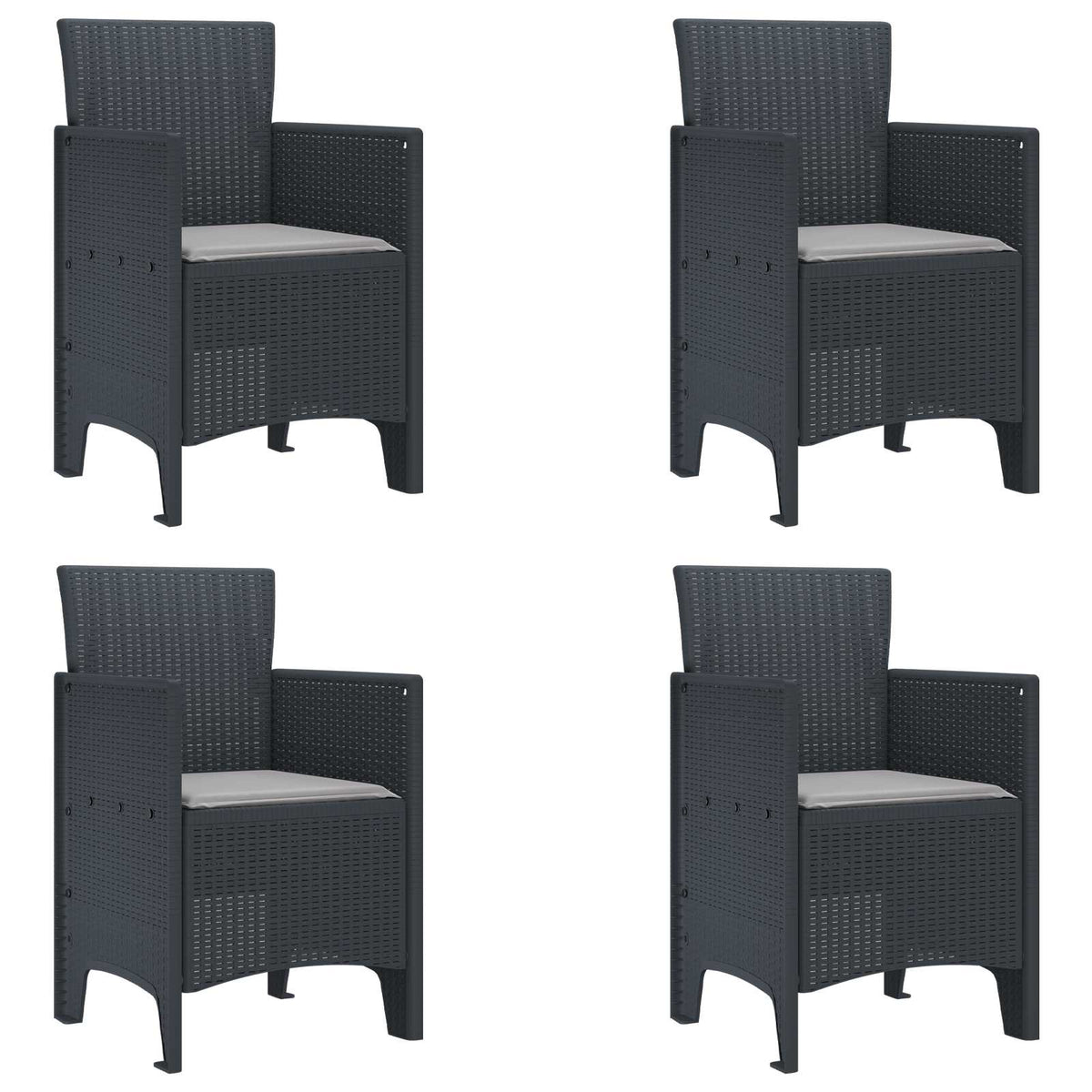 Puutarhan Tuoli 4 pcs Antrasiitti 53 x 49 x 85 cm Polypropeeni