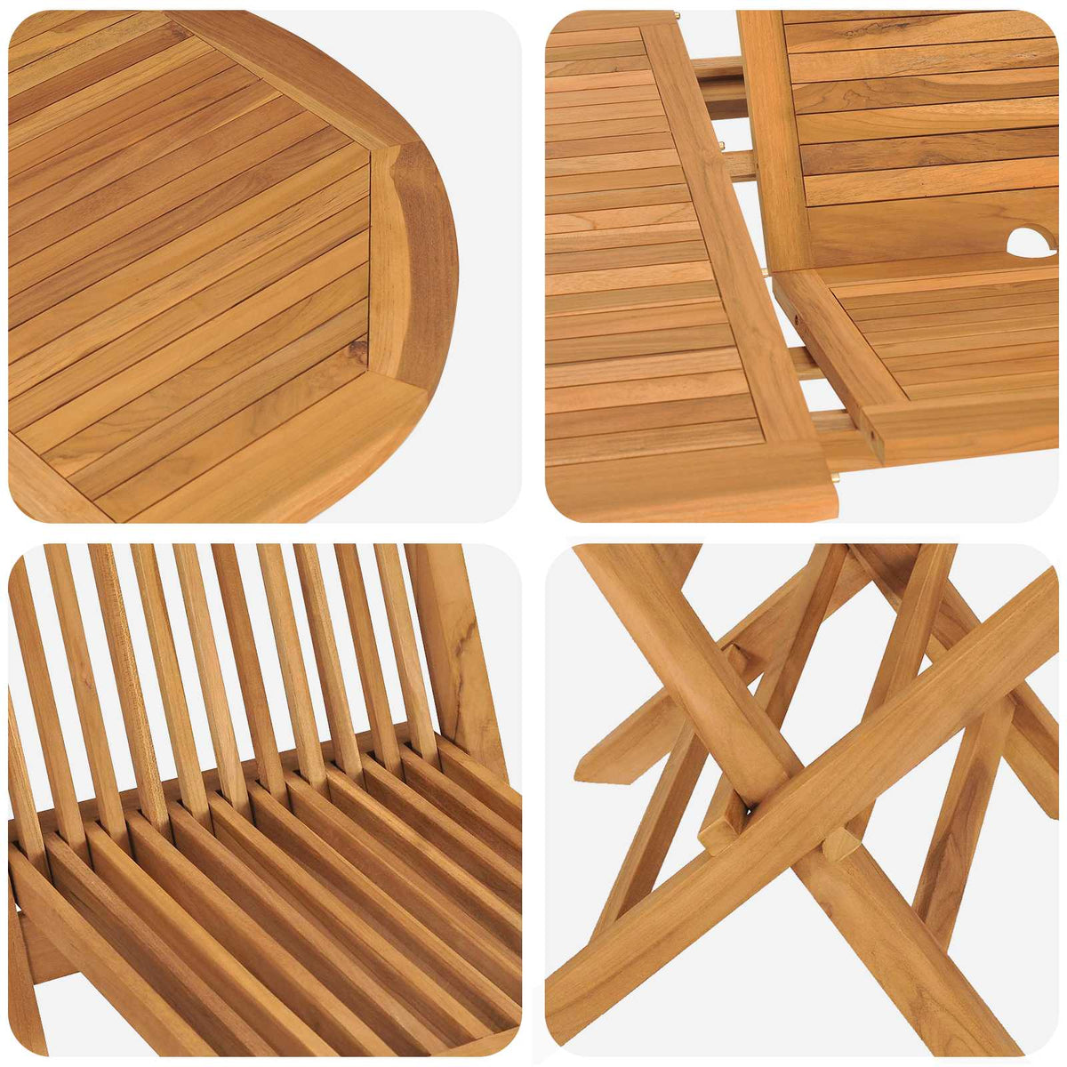 Piharuokailu setti 5 pcs Ruskea Tiikkipuu