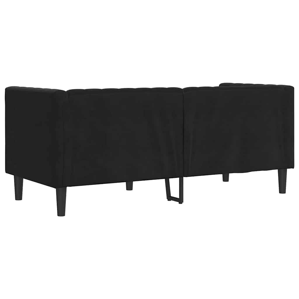 Chesterfield-sohva tyynyllä Musta 174 x 74.5 x 70.5 cm Sametti