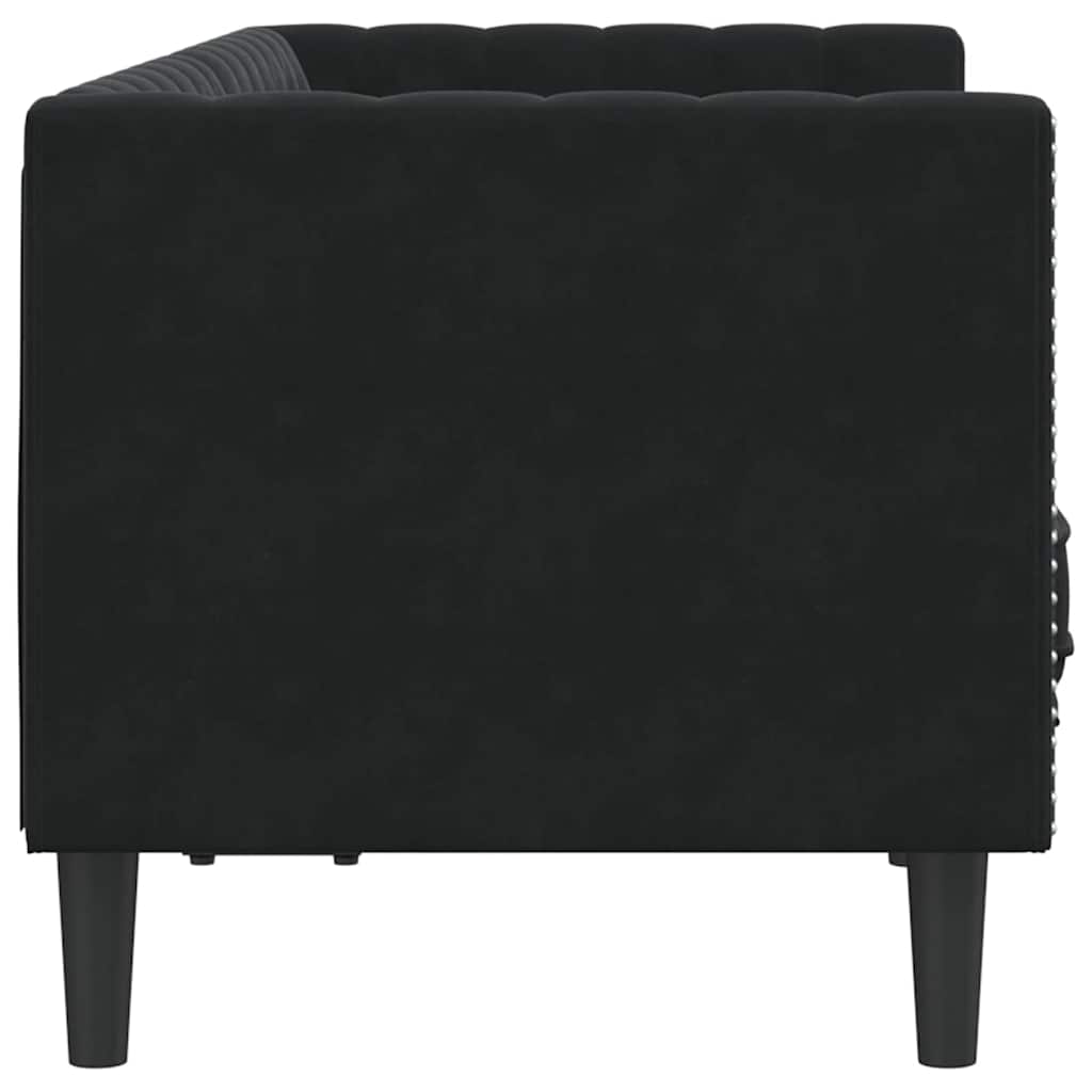 Chesterfield-sohva tyynyllä Musta 174 x 74.5 x 70.5 cm Sametti