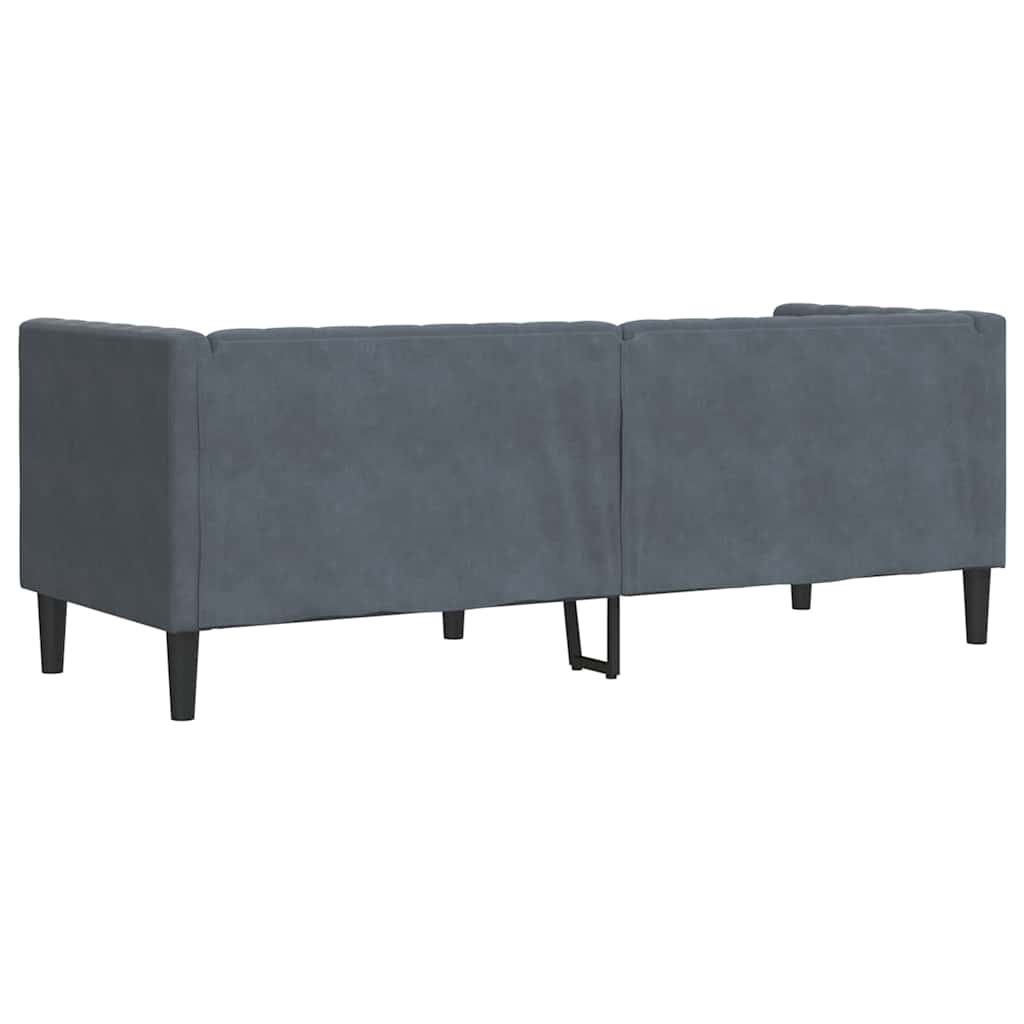 Chesterfield-sohva Tummanharmaa 194 x 74.5 x 70.5 cm Sametti
